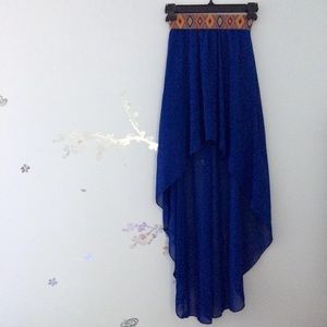 Hi-Lo Asymmetrical Maxi Sheer Skirt